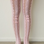 Dres Fete Ribbon Patterned Bow Fishnet
